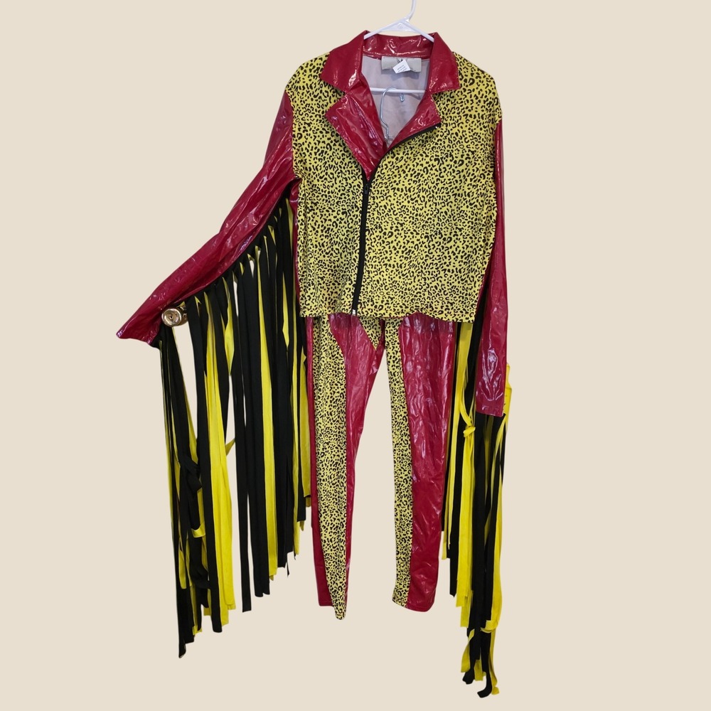 WWE Mens Macho Man Randy Savage Costume Size Medium Leopard Fringe Halloween